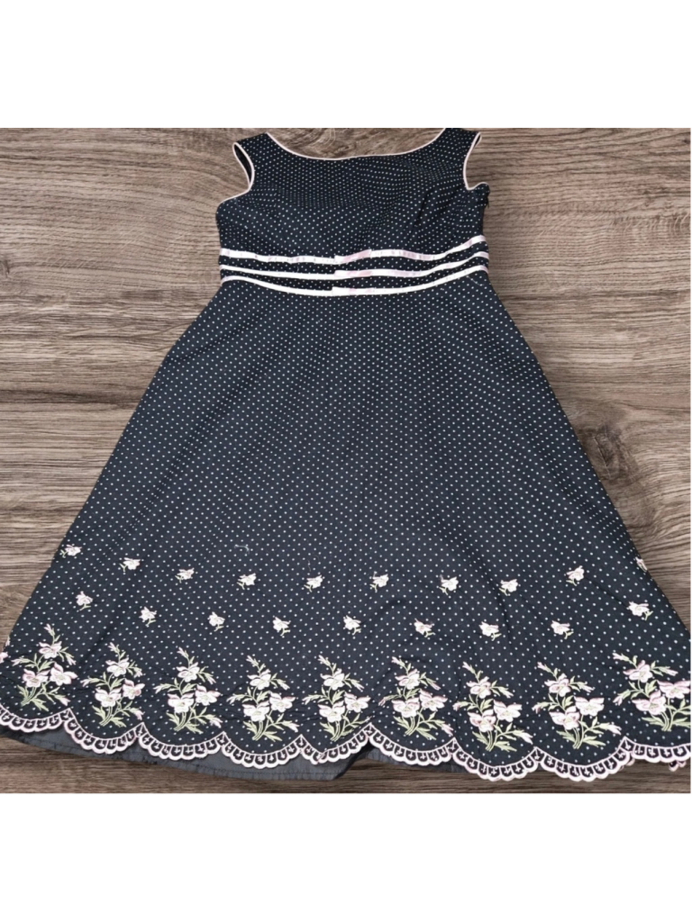 Vtg Jessica Howard Pinup A Line Polka Dot Dress Feminine Retro Coquette 2000s S - Picture 6 of 14